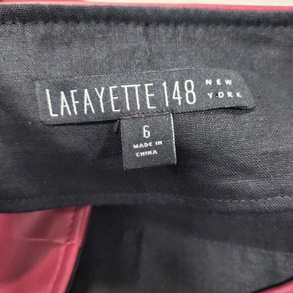 Lafayette 148 New York Burgundy 100% Leather Open Front Layered Jacket Size 6 - Picture 8 of 15